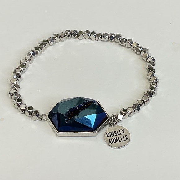 Kinsley Armelle Jewelry - Kinsley Armelle Andrea Collection Silver Ondine Blue Quartz Bracelet